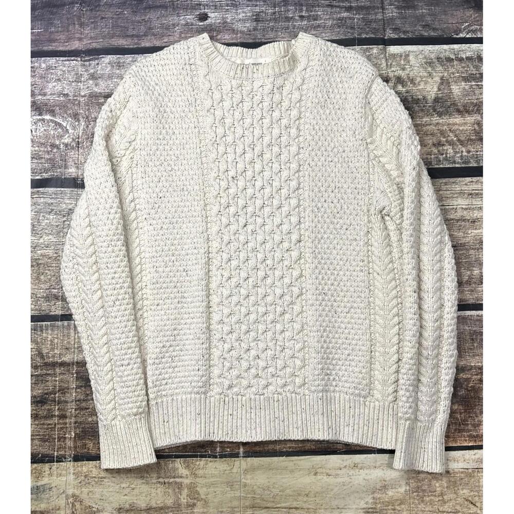 Mutual Weave Sweater Mens Medium Fisherman Knit Cotton Wool